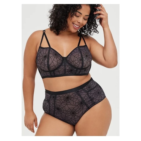 TORRID NWT STRAPPY UNDERWIRE LONGLINE BRALETTE - MESH WEBS BLACK - Picture 5 of 7